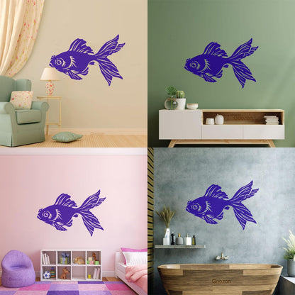 Lettering Stickers Gold Chinese Fish Animal Aquarium Pet Art Mural Painting