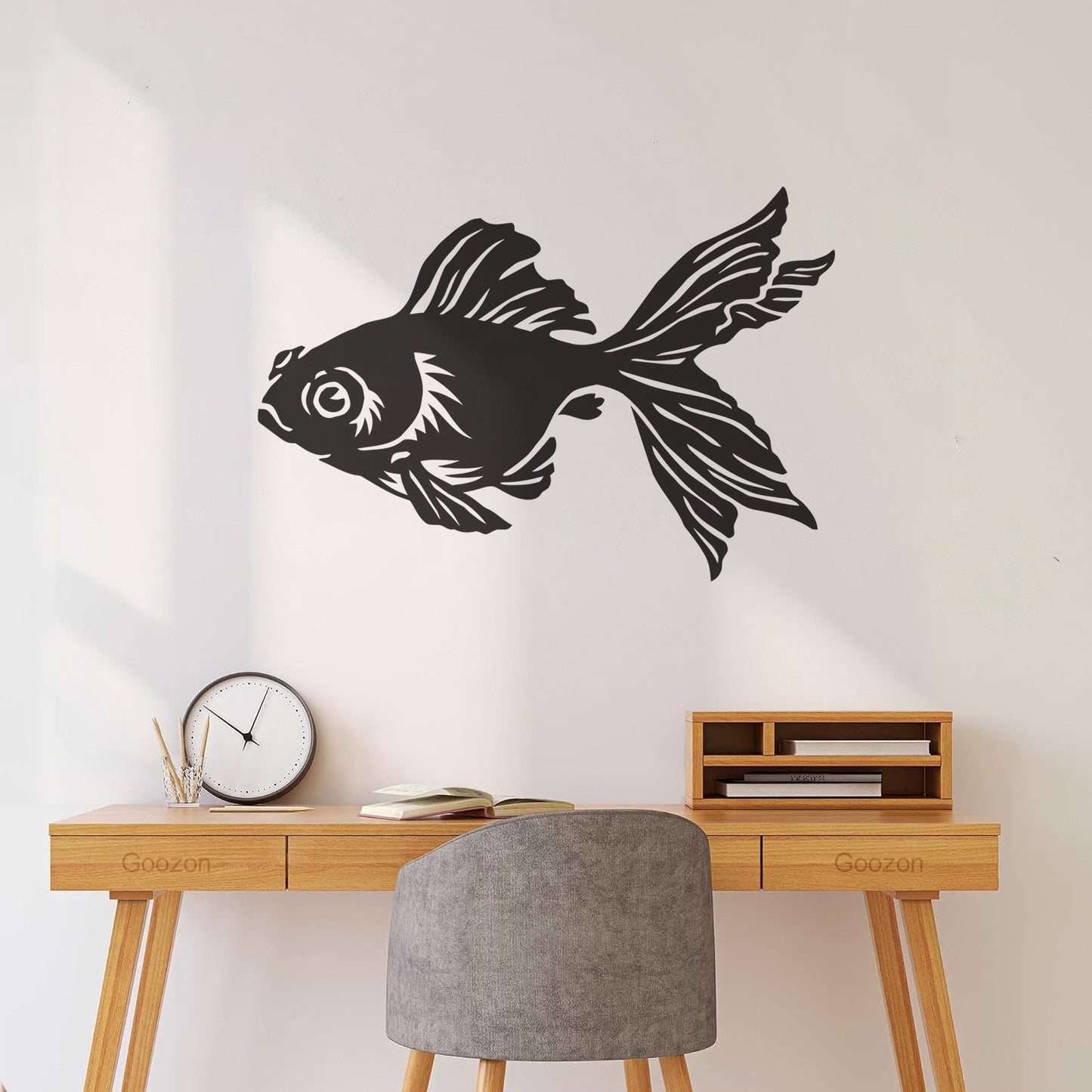 Lettering Stickers Gold Chinese Fish Animal Aquarium Pet Art Mural Painting