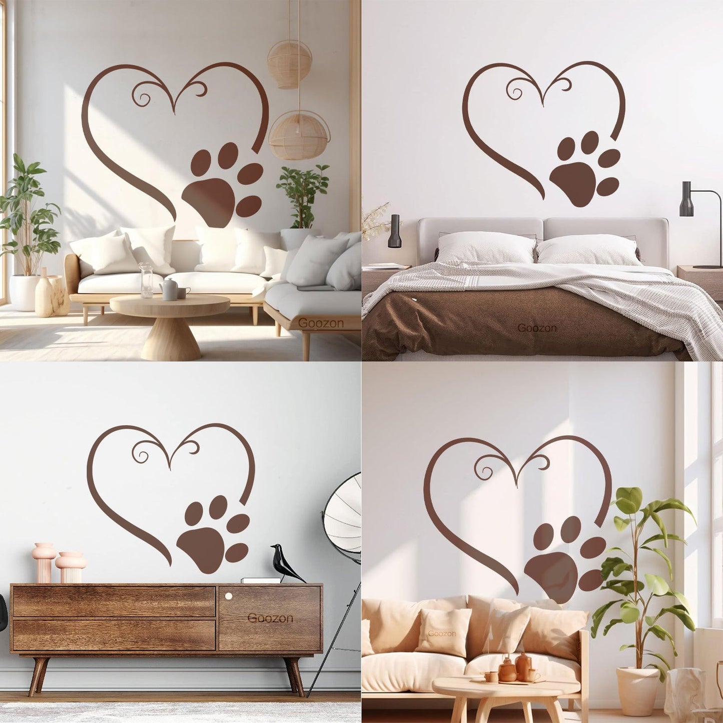 Vinyl Art Sticker Heart Symbol Animal Foot Print Paw Pet Tattoo Culture