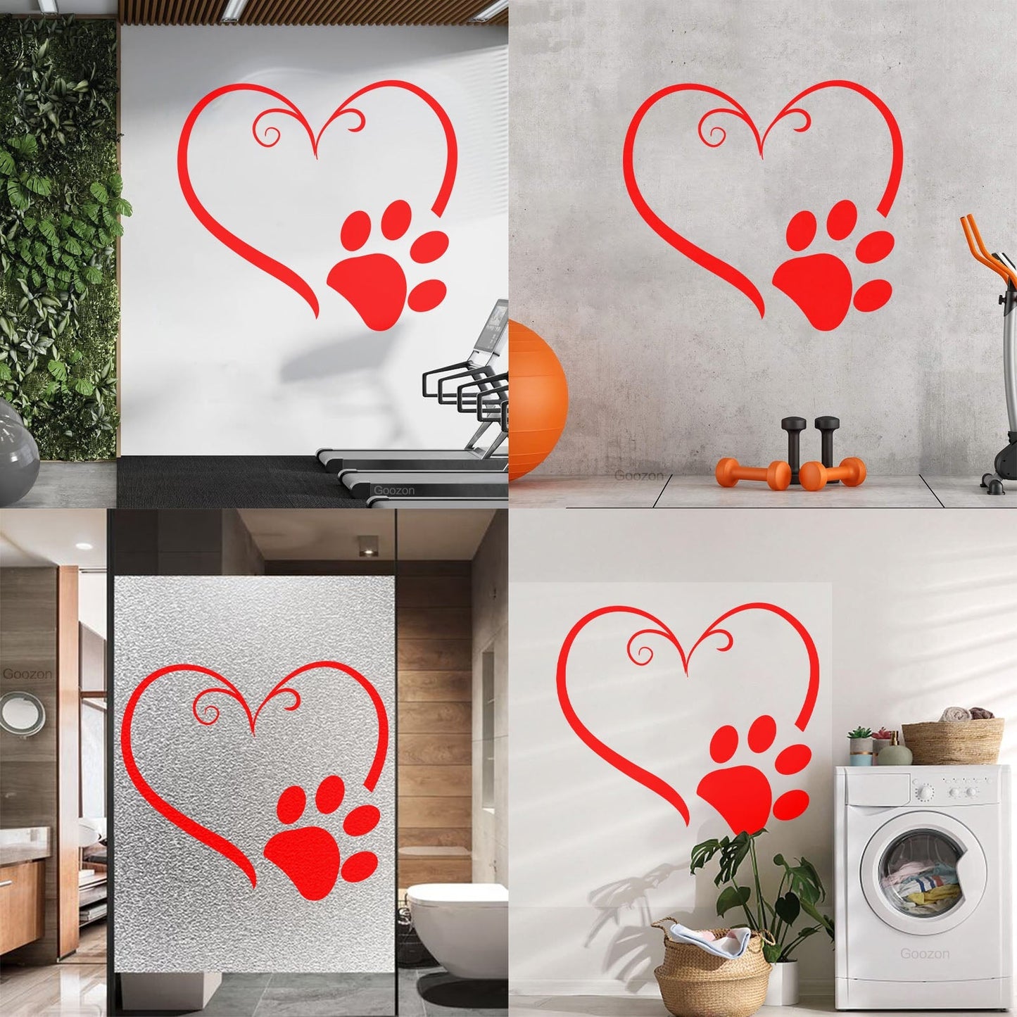 Vinyl Art Sticker Heart Symbol Animal Foot Print Paw Pet Tattoo Culture