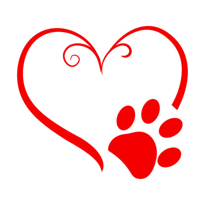 Vinyl Art Sticker Heart Symbol Animal Foot Print Paw Pet Tattoo Culture