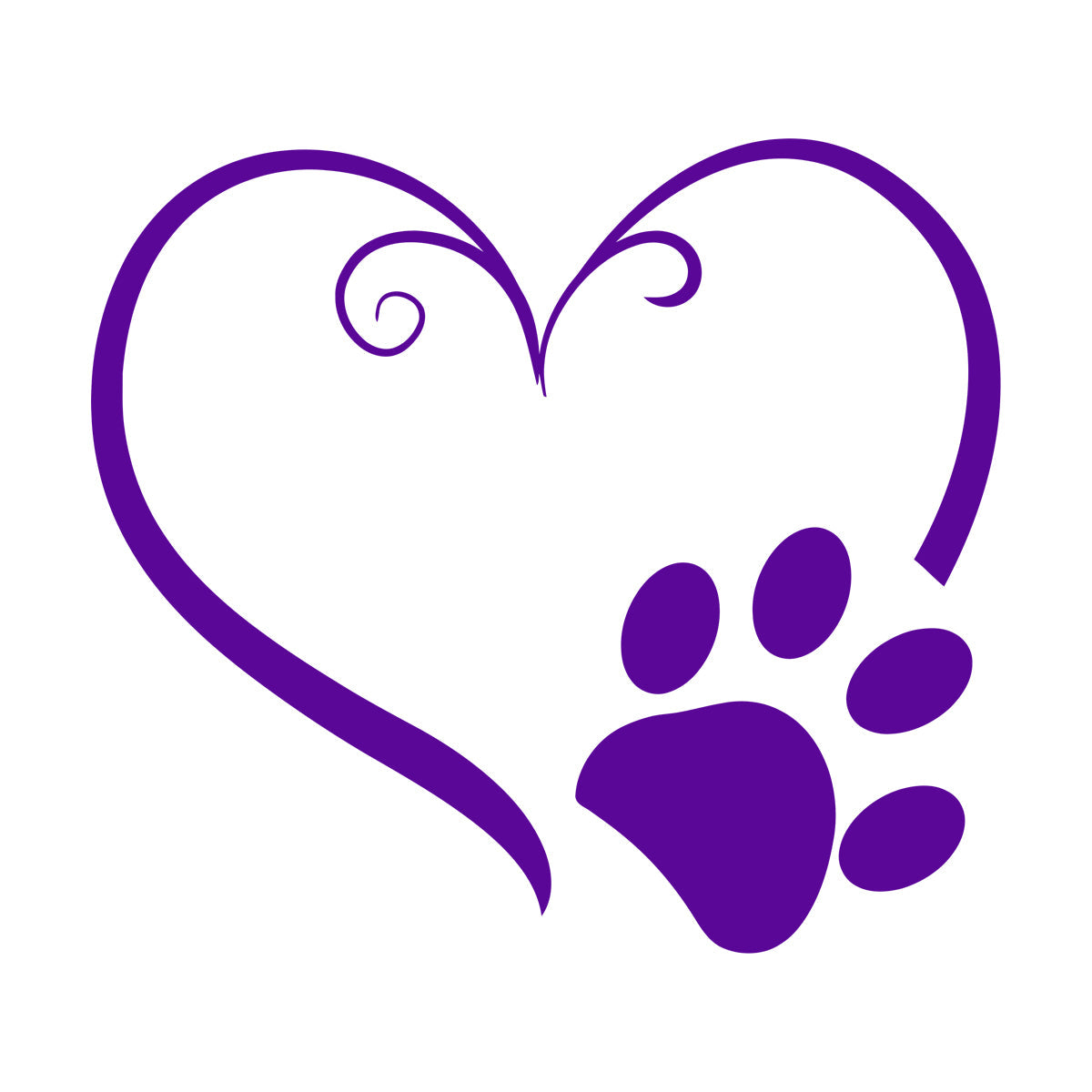 Vinyl Art Sticker Heart Symbol Animal Foot Print Paw Pet Tattoo Culture