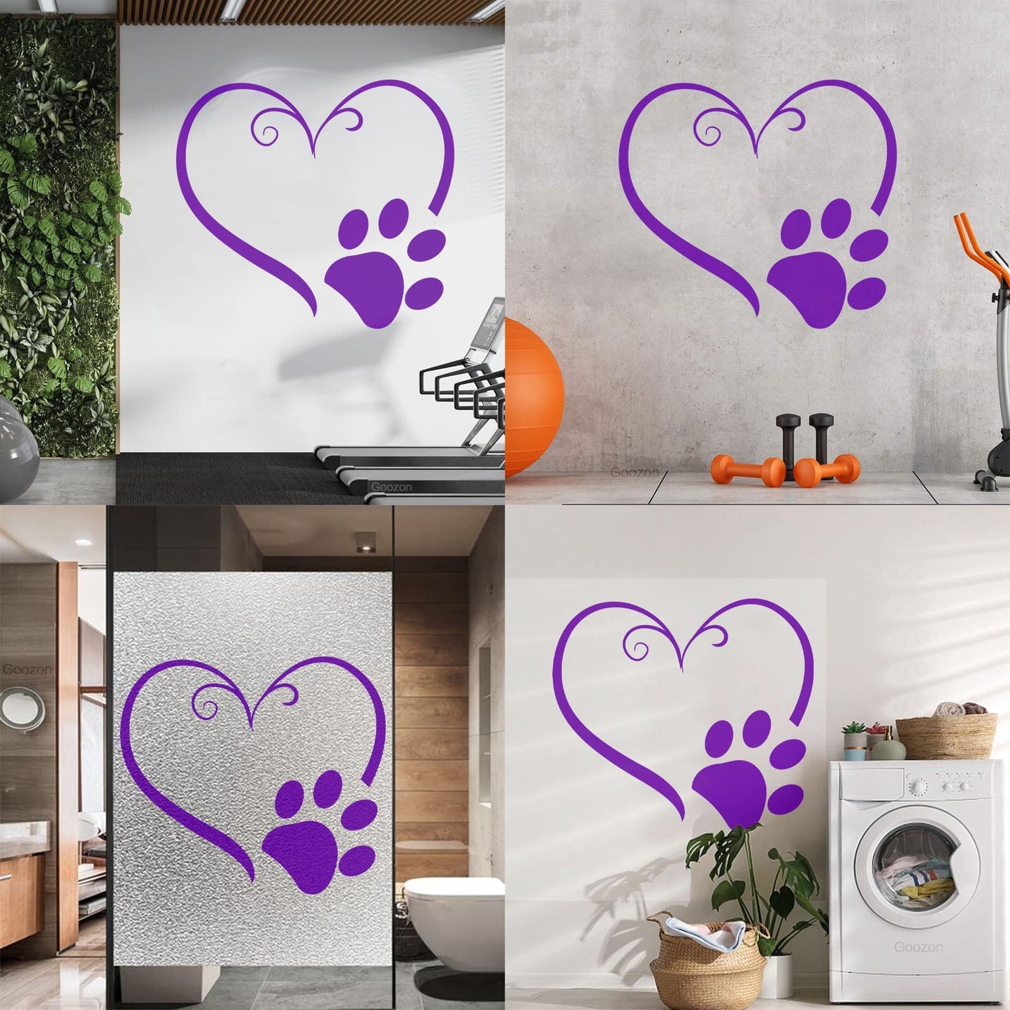 Vinyl Art Sticker Heart Symbol Animal Foot Print Paw Pet Tattoo Culture