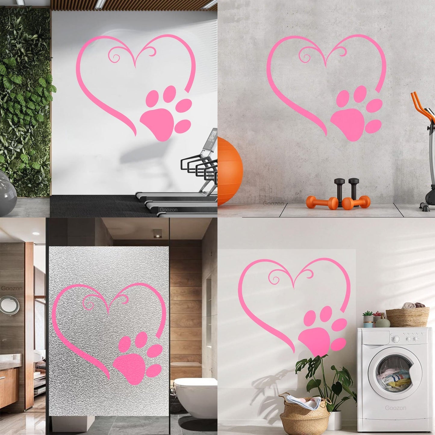 Vinyl Art Sticker Heart Symbol Animal Foot Print Paw Pet Tattoo Culture