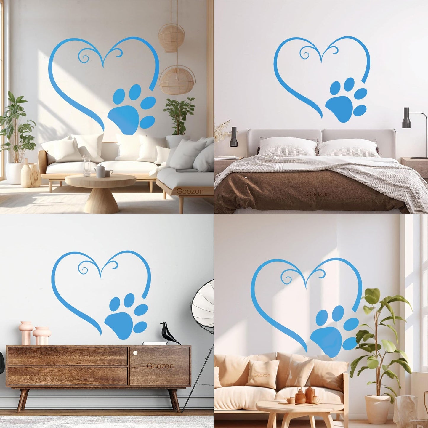 Vinyl Art Sticker Heart Symbol Animal Foot Print Paw Pet Tattoo Culture