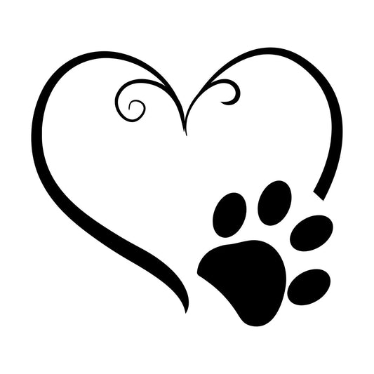 Vinyl Art Sticker Heart Symbol Animal Foot Print Paw Pet Tattoo Culture