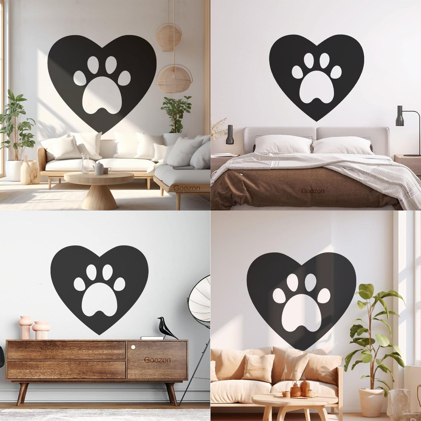 Lettering Decals Heart Symbol Love Pets Animal Tracks Self Adhesive