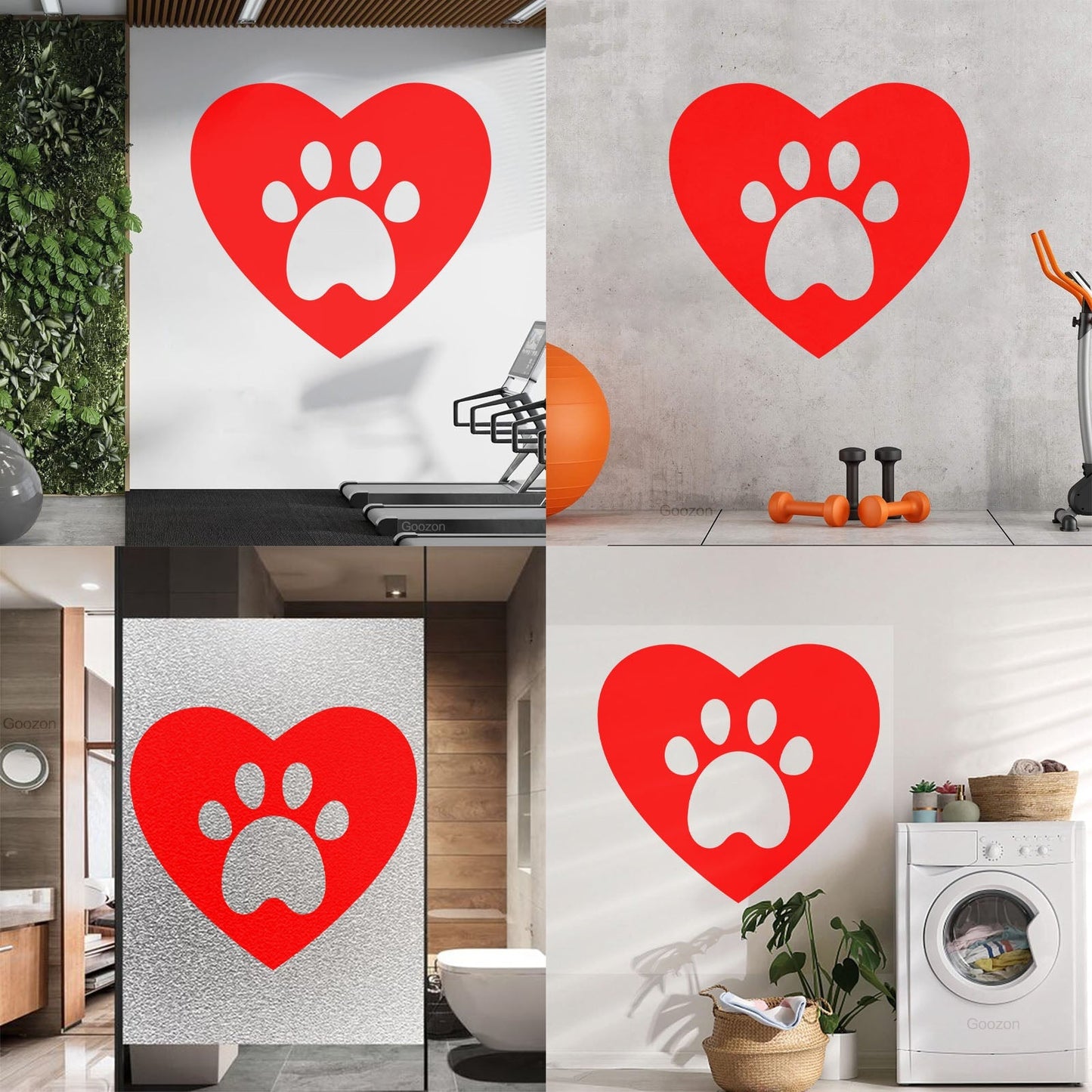 Lettering Decals Heart Symbol Love Pets Animal Tracks Self Adhesive