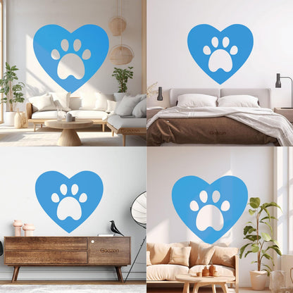 Lettering Decals Heart Symbol Love Pets Animal Tracks Self Adhesive