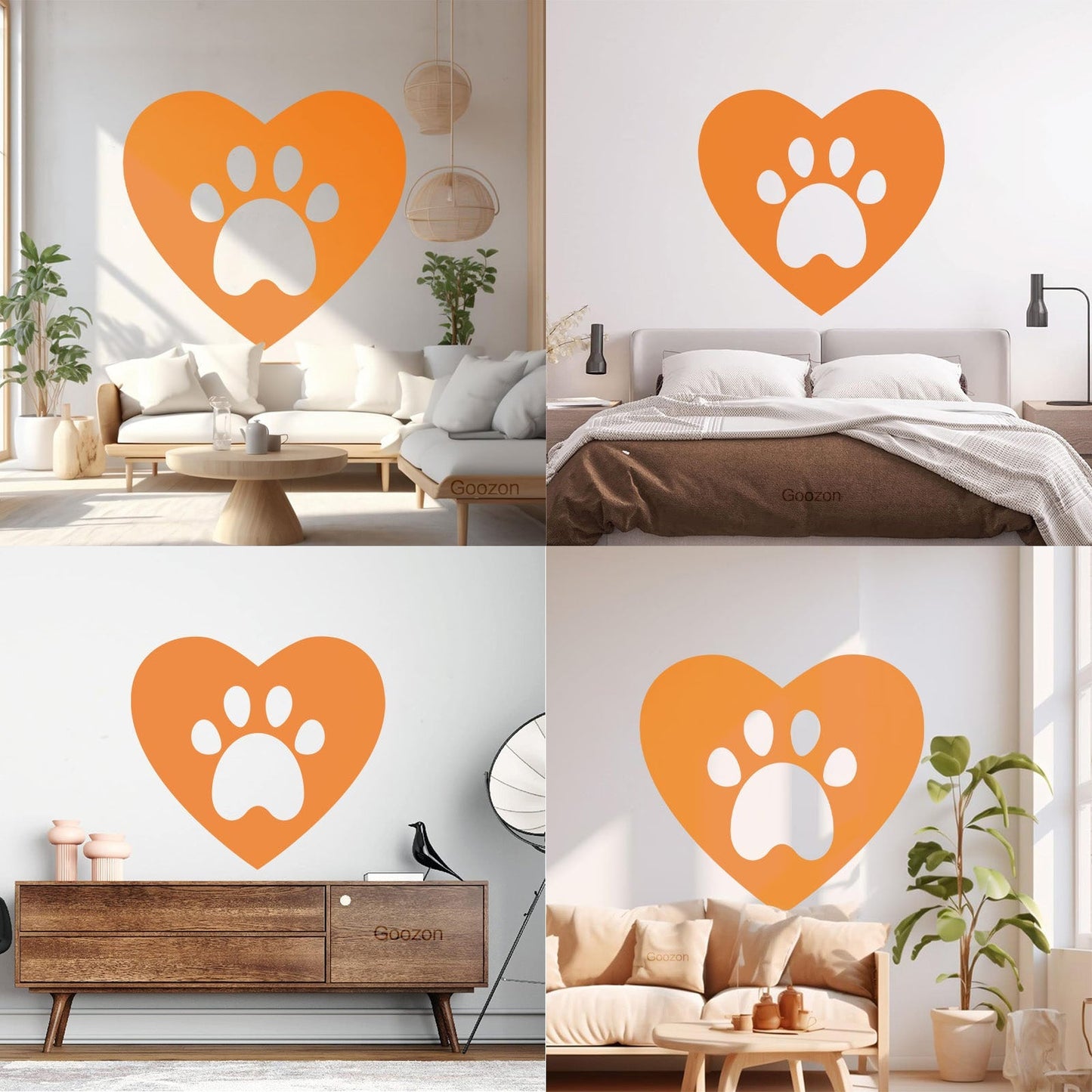 Lettering Decals Heart Symbol Love Pets Animal Tracks Self Adhesive