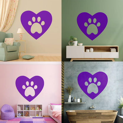 Lettering Decals Heart Symbol Love Pets Animal Tracks Self Adhesive