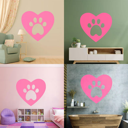 Lettering Decals Heart Symbol Love Pets Animal Tracks Self Adhesive