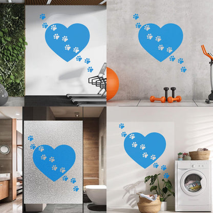 Wall Decals Pvc Heart Symbol Love Pets Shop Animal Paw Prints Do Not Damage The Wall Surface