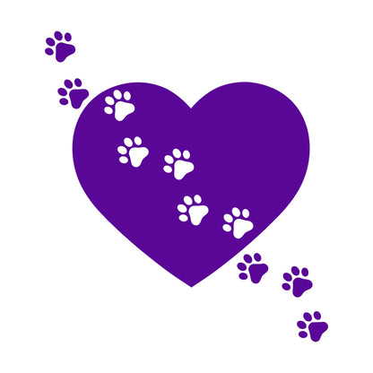 Wall Decals Pvc Heart Symbol Love Pets Shop Animal Paw Prints Do Not Damage The Wall Surface
