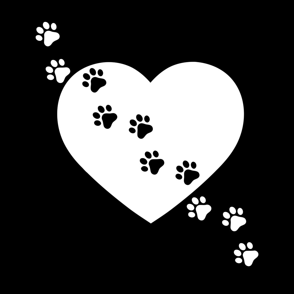 Wall Decals Pvc Heart Symbol Love Pets Shop Animal Paw Prints Do Not Damage The Wall Surface