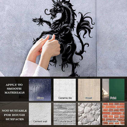 Wall Decals Heraldic Unicorn Emblem Medieval Animal Art Mural Painting