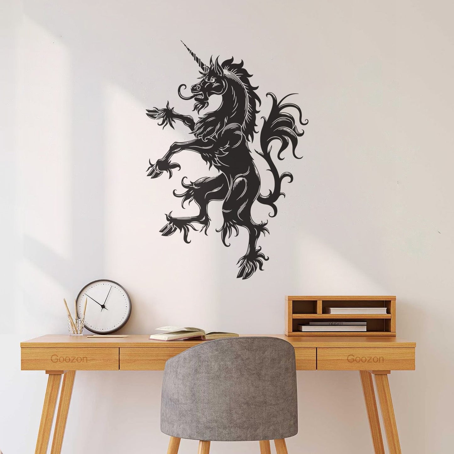 Wall Decals Heraldic Unicorn Emblem Medieval Animal Art Mural Painting