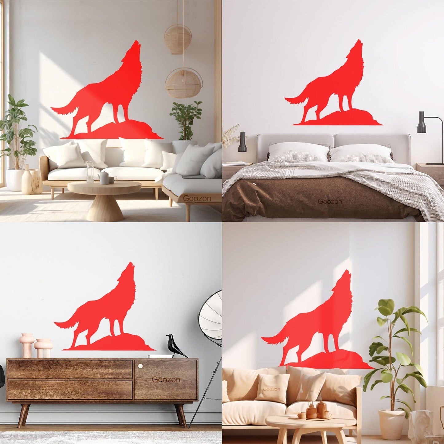Mural And Wall Vinyl Decal Howling Wolf Tribal Animal Wild Predator Multi Color Selection