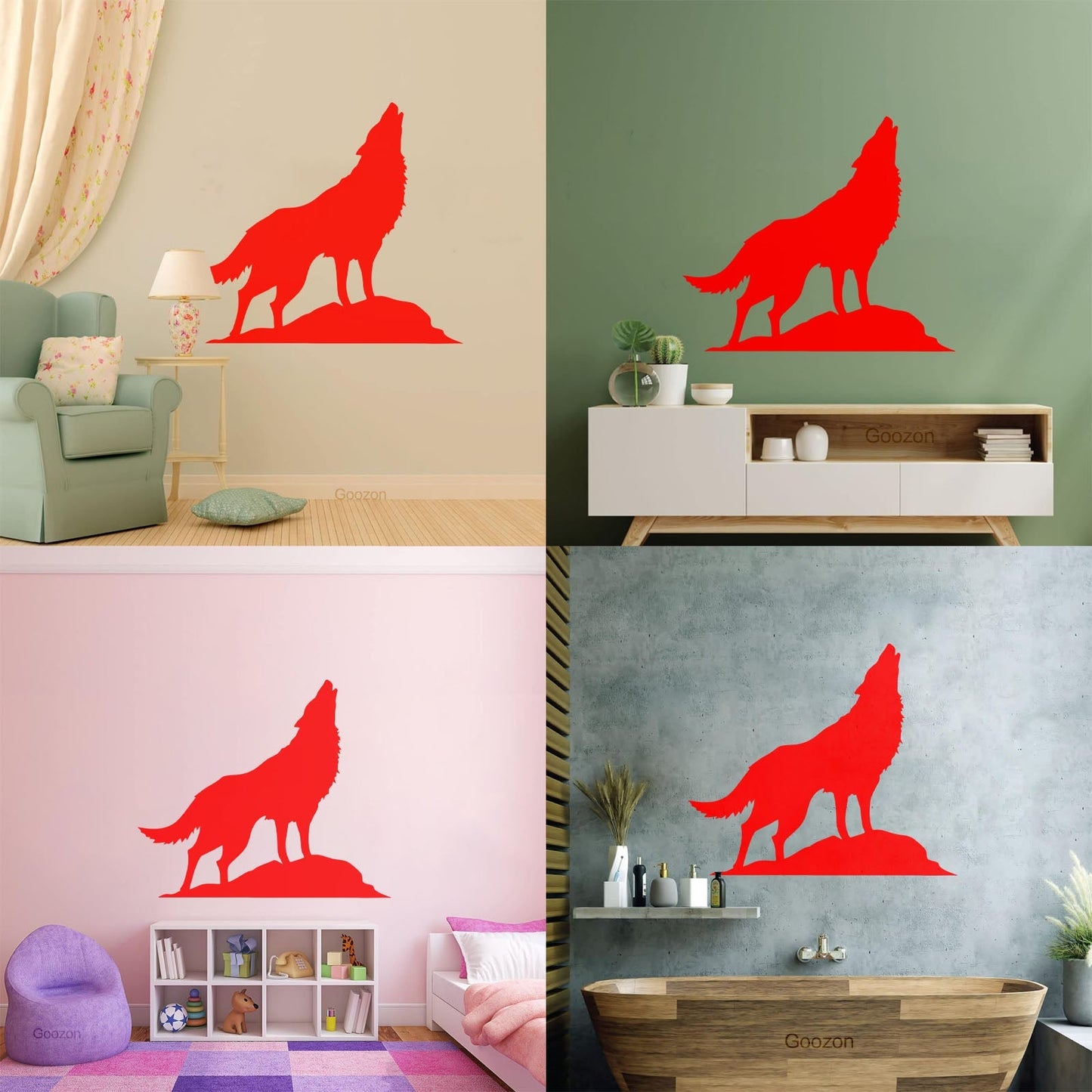 Mural And Wall Vinyl Decal Howling Wolf Tribal Animal Wild Predator Multi Color Selection