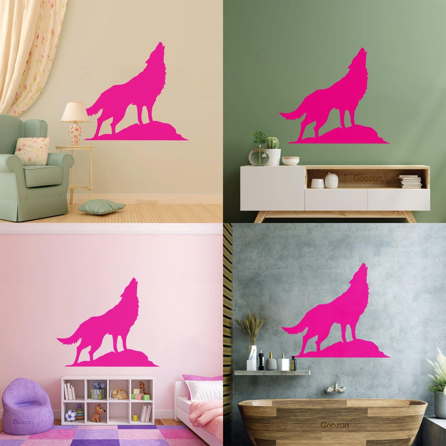 Mural And Wall Vinyl Decal Howling Wolf Tribal Animal Wild Predator Multi Color Selection