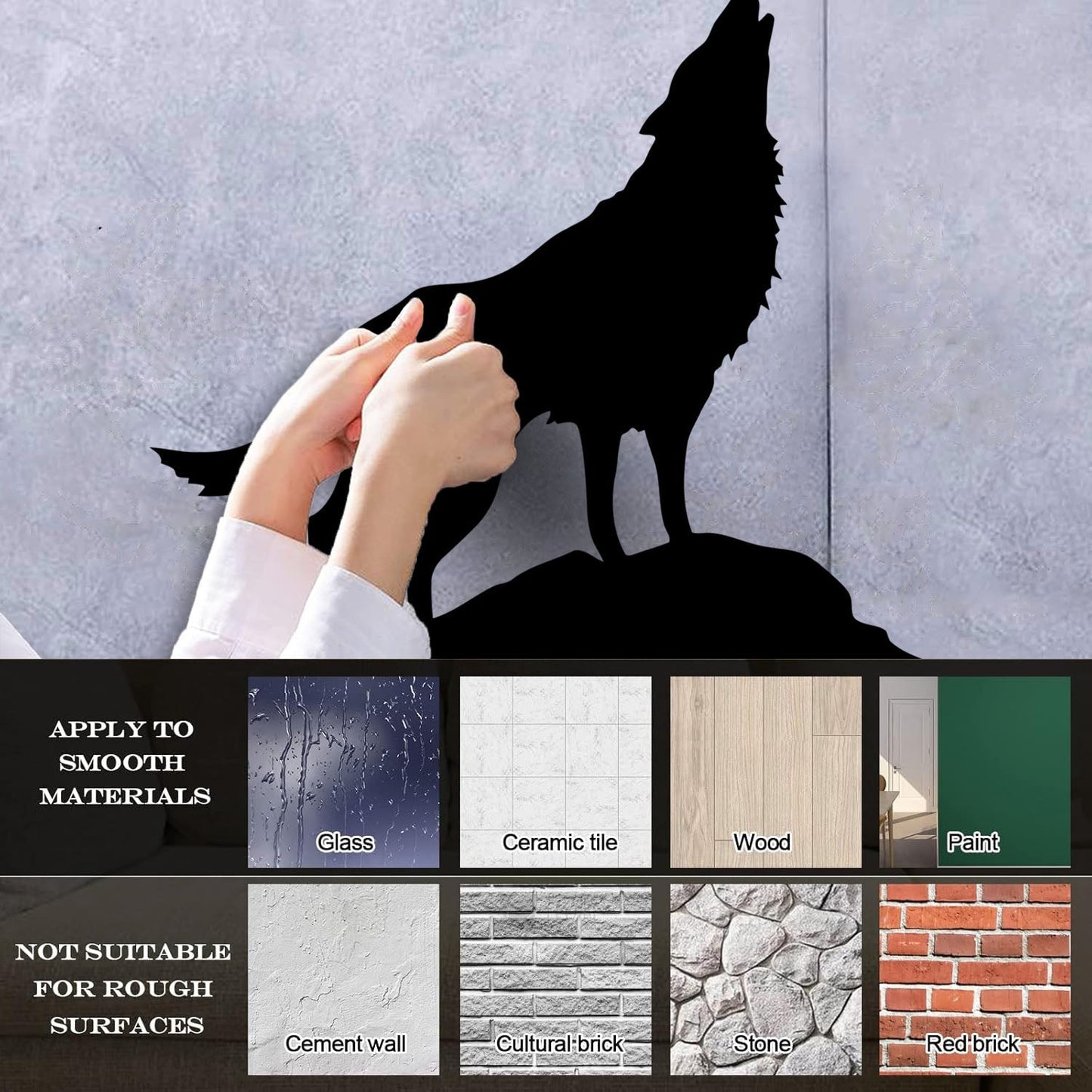 Mural And Wall Vinyl Decal Howling Wolf Tribal Animal Wild Predator Multi Color Selection