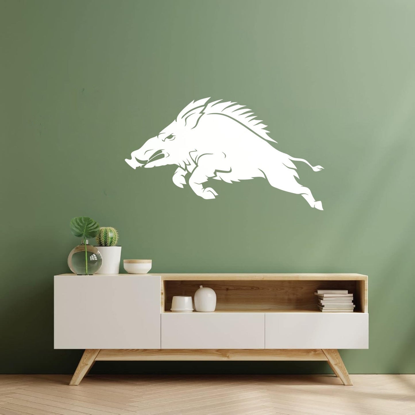 Fine Carving Stickers Pig Wild Boar Hunting Shop Tribal Animal Art Mural Painting