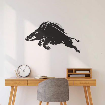 Fine Carving Stickers Pig Wild Boar Hunting Shop Tribal Animal Art Mural Painting