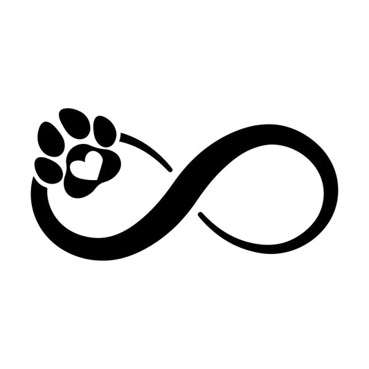 Infinity Paw Prints Pet Shop Love Animals Fine Carving Stickers Multi Color Selection