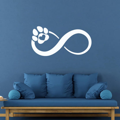 Infinity Paw Prints Pet Shop Love Animals Fine Carving Stickers Multi Color Selection