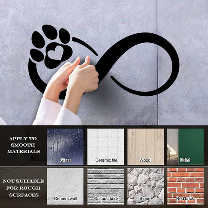 Infinity Paw Prints Pet Shop Love Animals Fine Carving Stickers Multi Color Selection