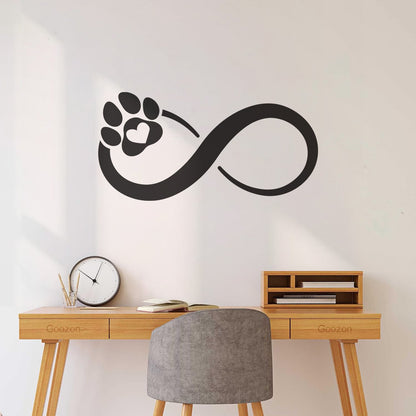 Infinity Paw Prints Pet Shop Love Animals Fine Carving Stickers Multi Color Selection