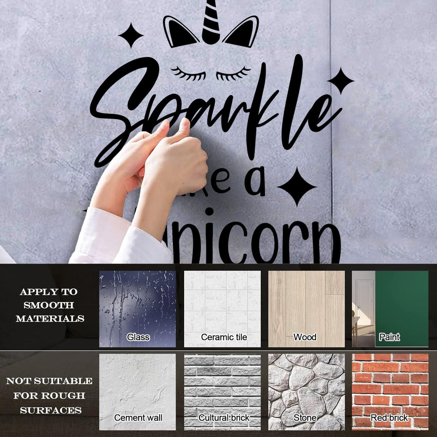 Inspiring Phrase Sparkle Like Unicorn Animal Engraving Stickers Multiple Size Options
