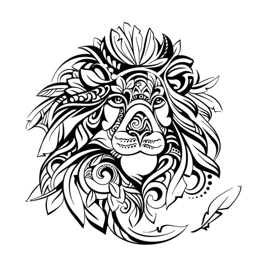 Vinyl Art Sticker King Of Beasts Animal African Lion Feathers Head Multi Color Selection