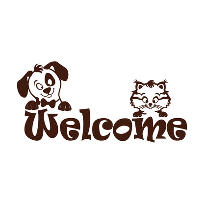 Engraving Stickers Kitten Puppy Word Logo Welcome Pets Animals Equipped With Transfer Film Kit