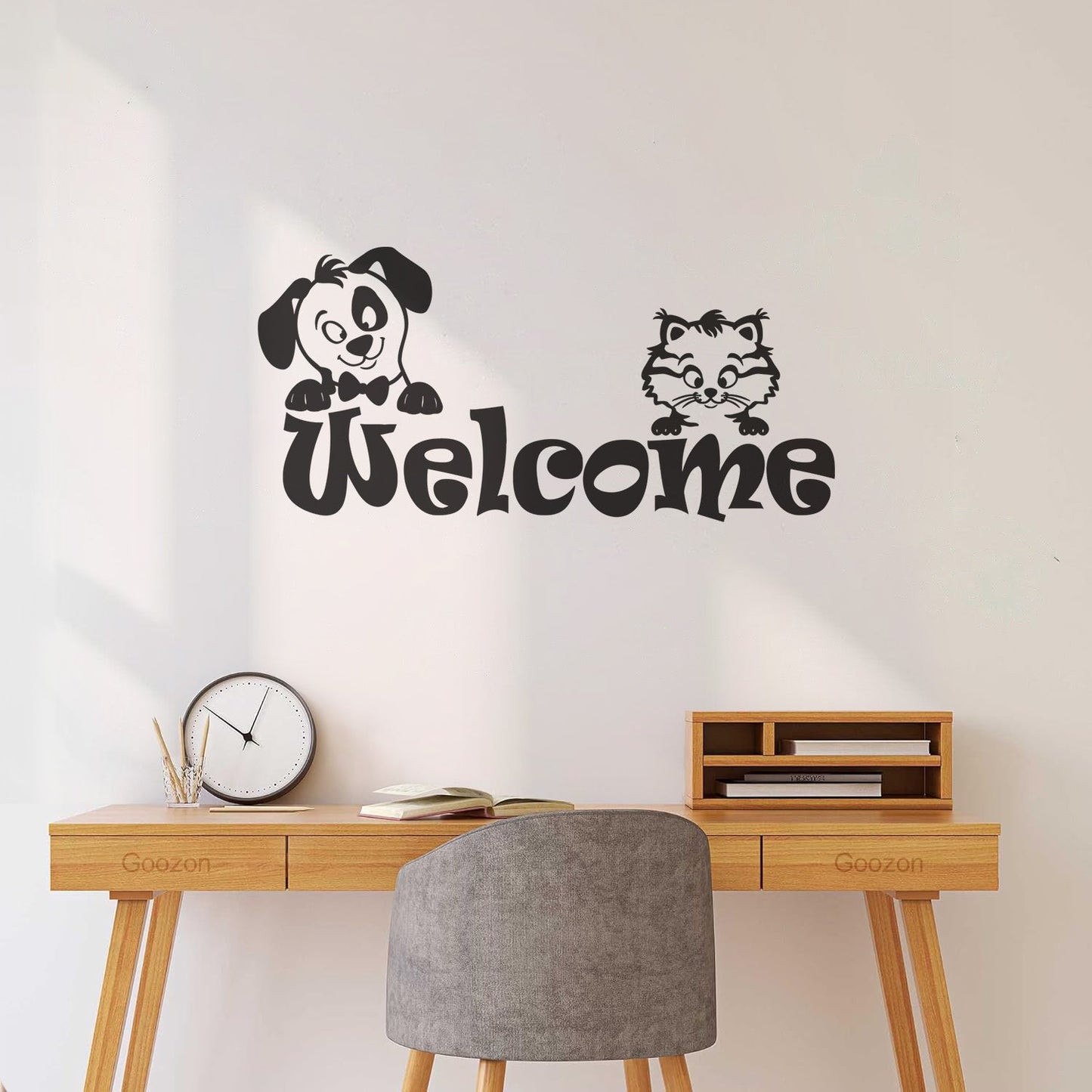 Engraving Stickers Kitten Puppy Word Logo Welcome Pets Animals Equipped With Transfer Film Kit