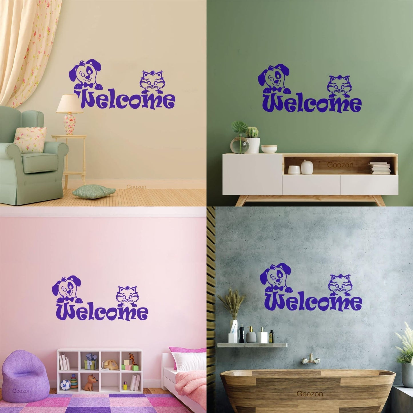 Engraving Stickers Kitten Puppy Word Logo Welcome Pets Animals Equipped With Transfer Film Kit