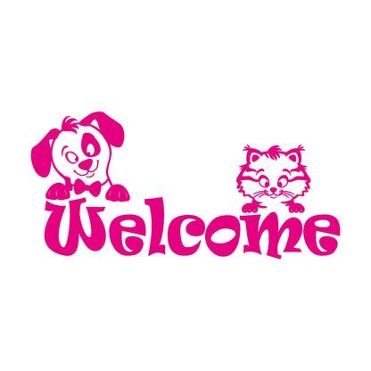 Engraving Stickers Kitten Puppy Word Logo Welcome Pets Animals Equipped With Transfer Film Kit