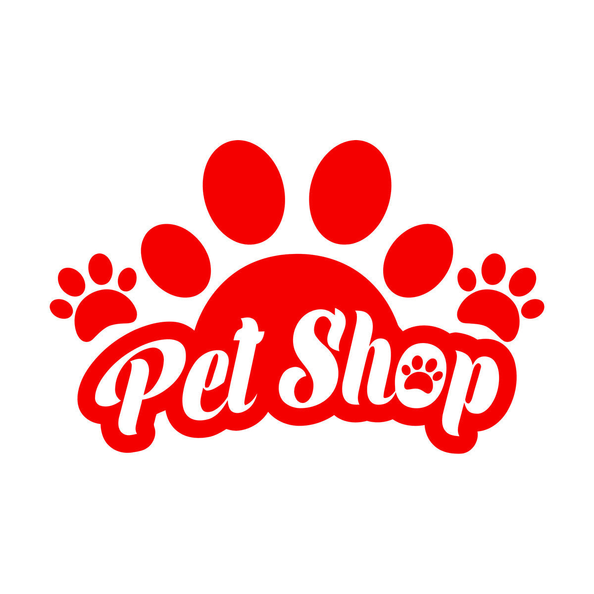 Wall Vinyl Sticker Decor Lettering Pet Shop Paw Print Home Animals Window Decals