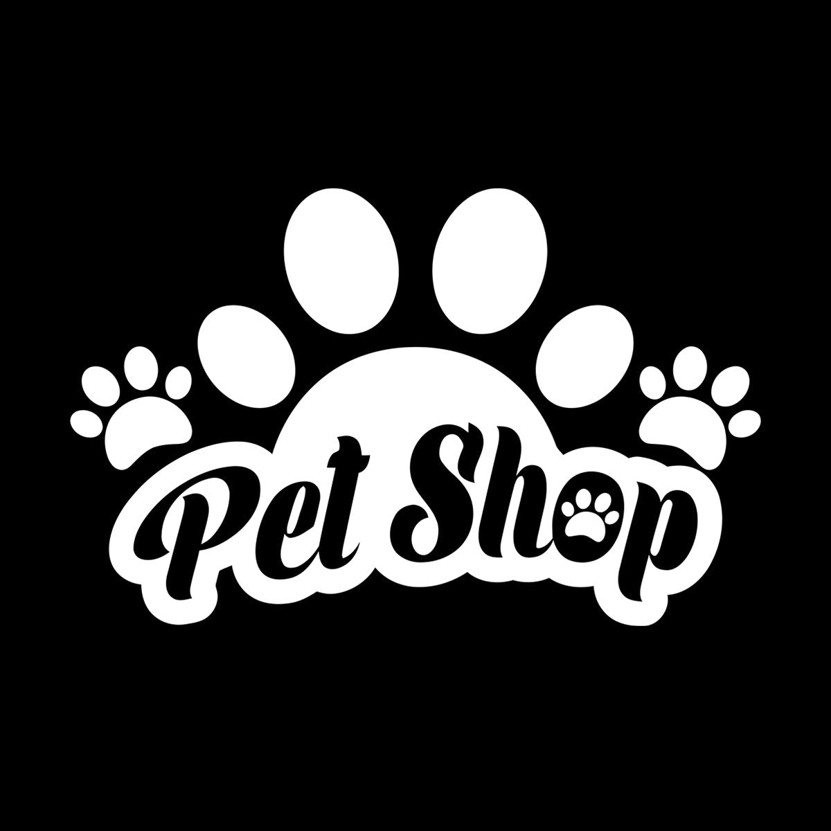 Wall Vinyl Sticker Decor Lettering Pet Shop Paw Print Home Animals Window Decals