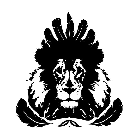 Lettering Stickers Lion Feathers Animal Predator Equipped With Transfer Film Kit