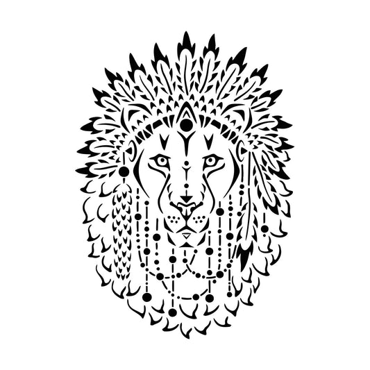 Lion King African Animal Beautiful Feathers Lettering Stickers Self Adhesive