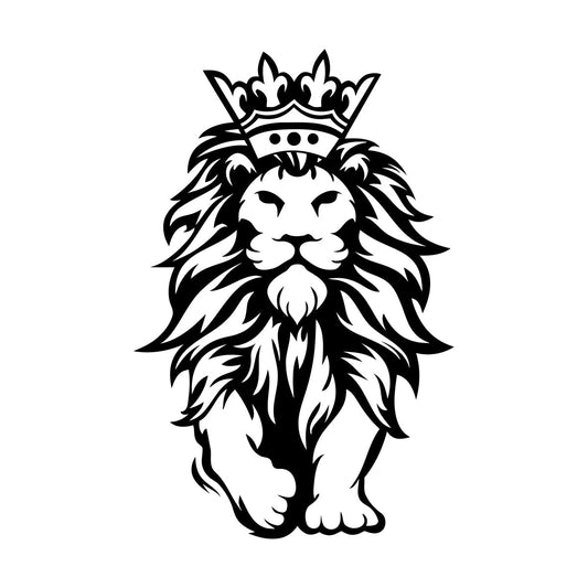 Wall Decals Pvc Lion King Royal Crown Tattoo Wild Animal Glass Stickers