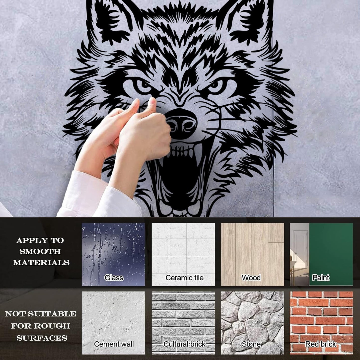 Vinyl Wall Decals Lone Wolf Head Angry Predator Forest Wild Animal Tattoo Culture