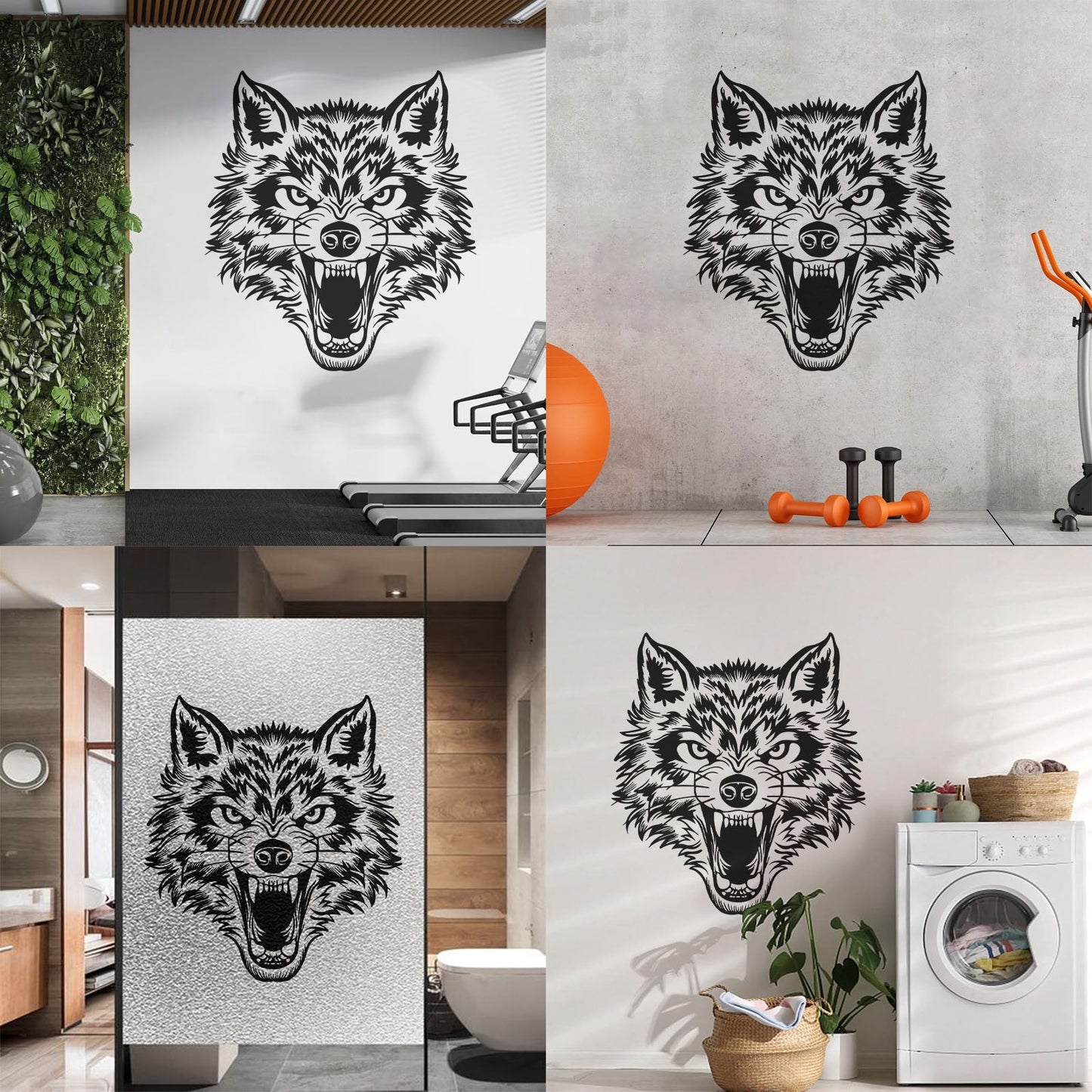 Vinyl Wall Decals Lone Wolf Head Angry Predator Forest Wild Animal Tattoo Culture