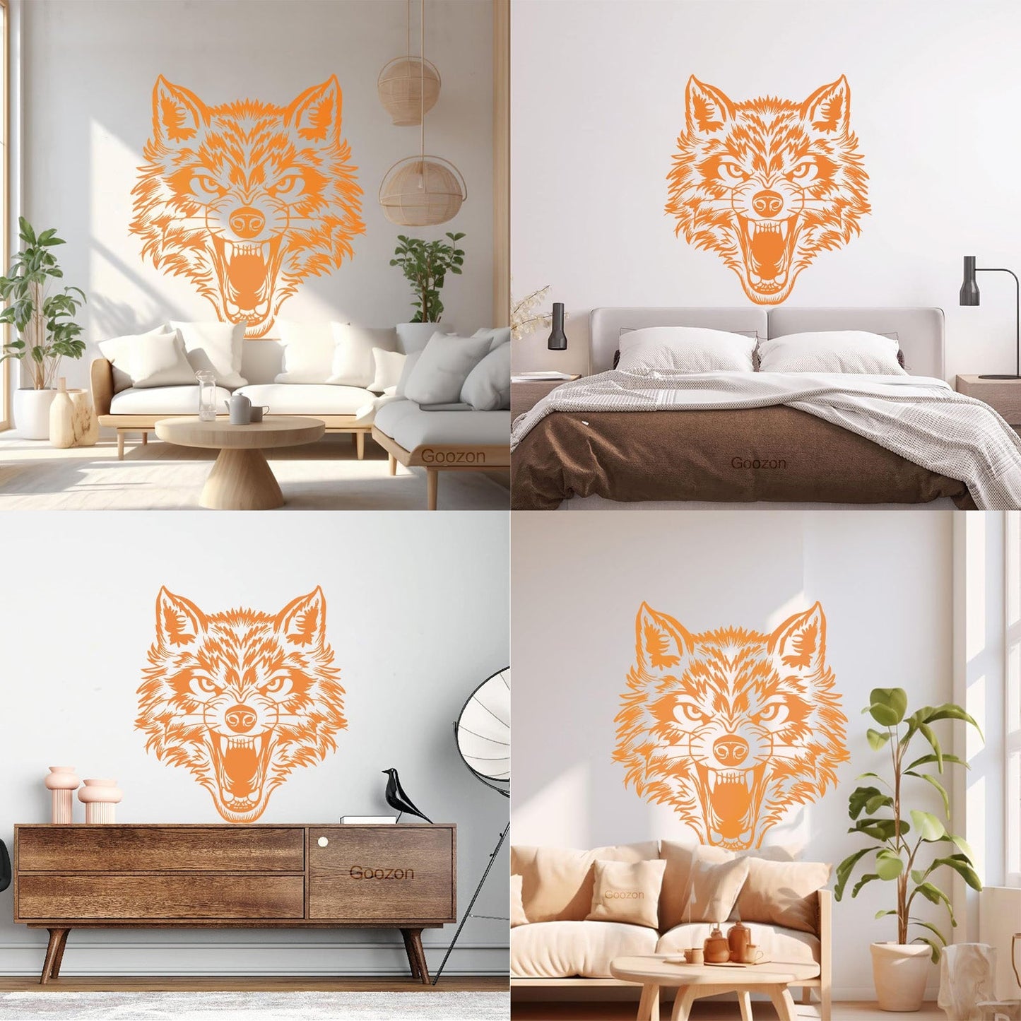 Vinyl Wall Decals Lone Wolf Head Angry Predator Forest Wild Animal Tattoo Culture