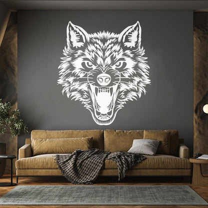 Vinyl Wall Decals Lone Wolf Head Angry Predator Forest Wild Animal Tattoo Culture