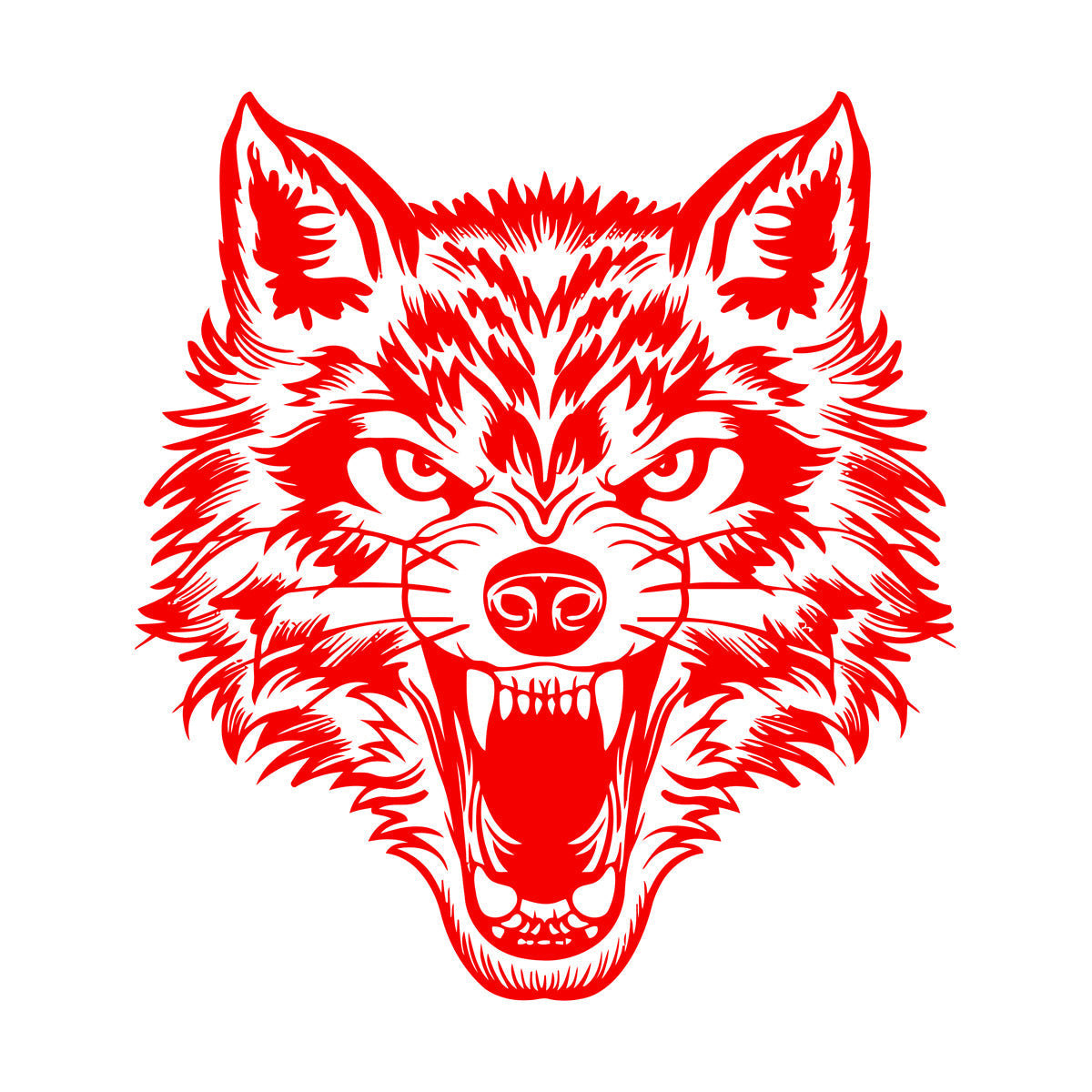 Vinyl Wall Decals Lone Wolf Head Angry Predator Forest Wild Animal Tattoo Culture