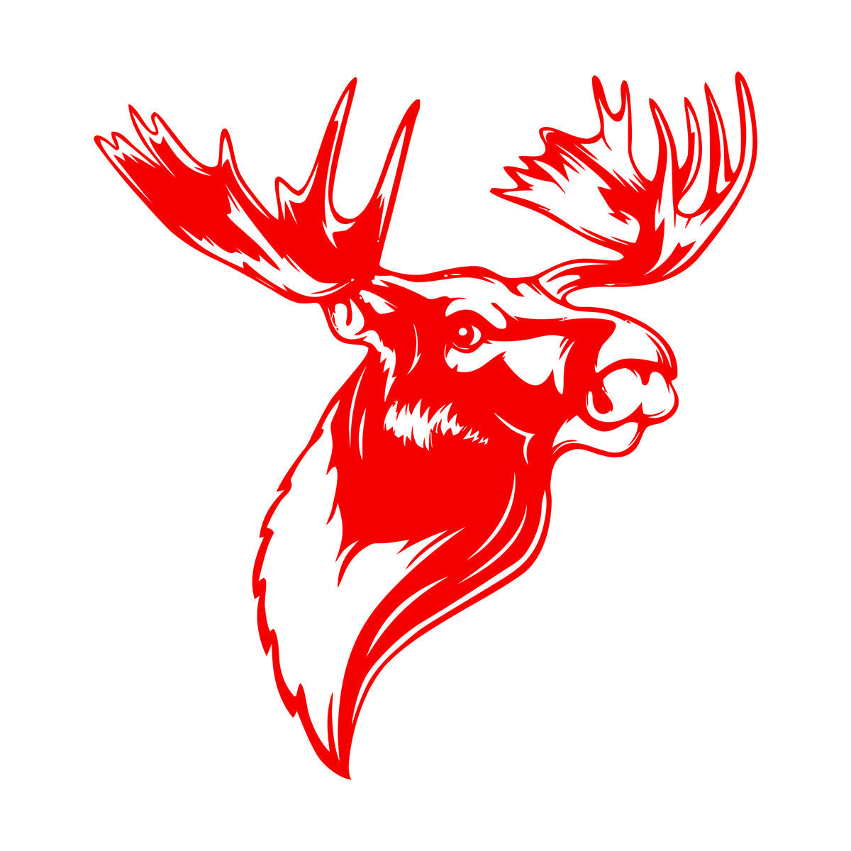 Engraving Decals Moose Head Horn Deer Forest Animal Hunting Club Wall Beautification