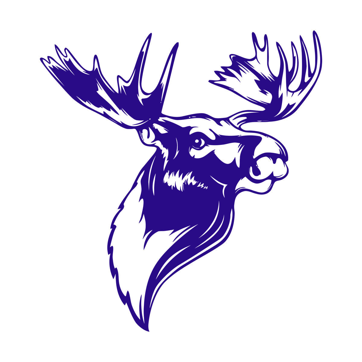 Engraving Decals Moose Head Horn Deer Forest Animal Hunting Club Wall Beautification