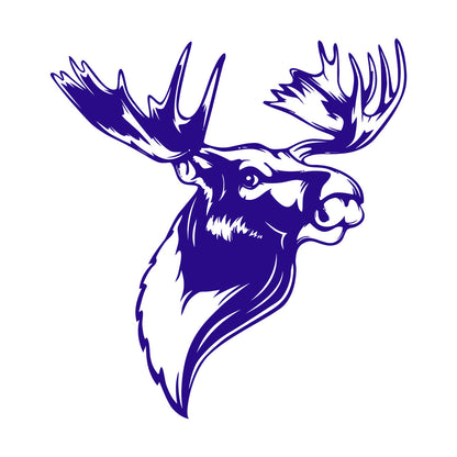 Engraving Decals Moose Head Horn Deer Forest Animal Hunting Club Wall Beautification